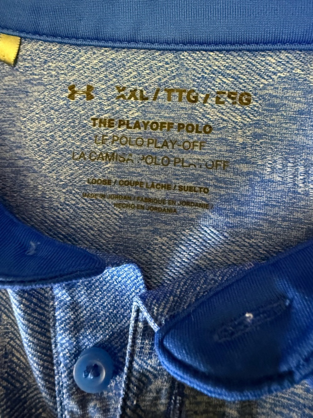 Under Armour Playoff Polo XXL Blue Camo Golf Performance Loose Fit - Picture 5 of 8
